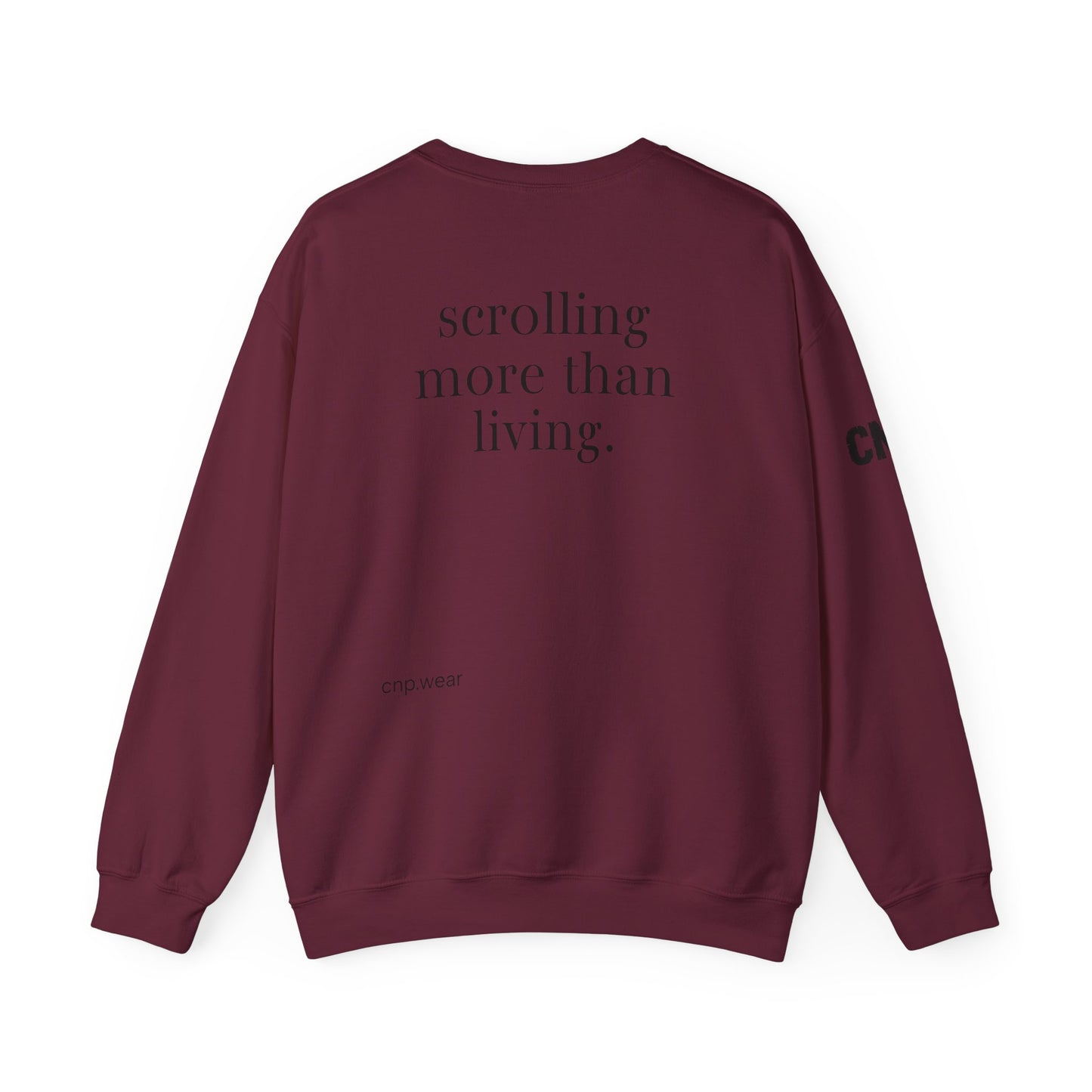 Scrolling more than living sweatshirt