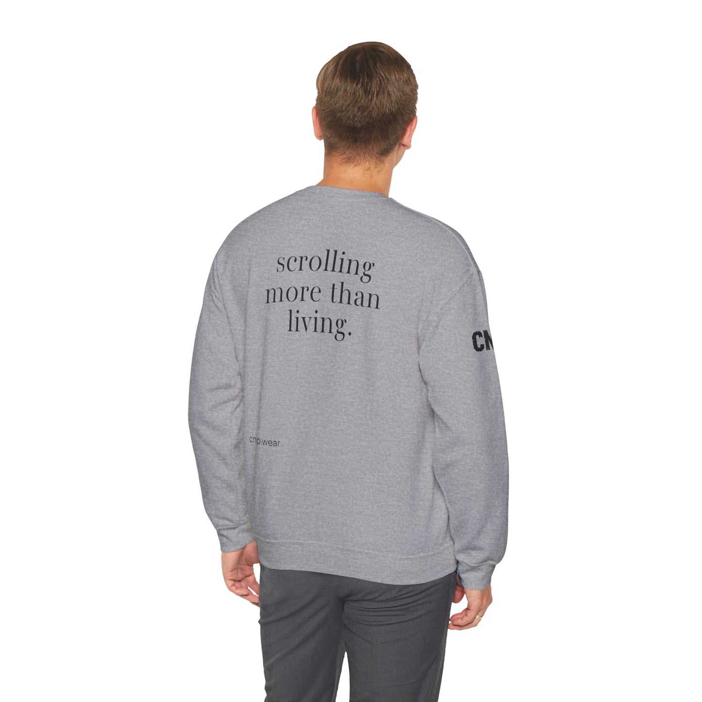 Scrolling more than living sweatshirt