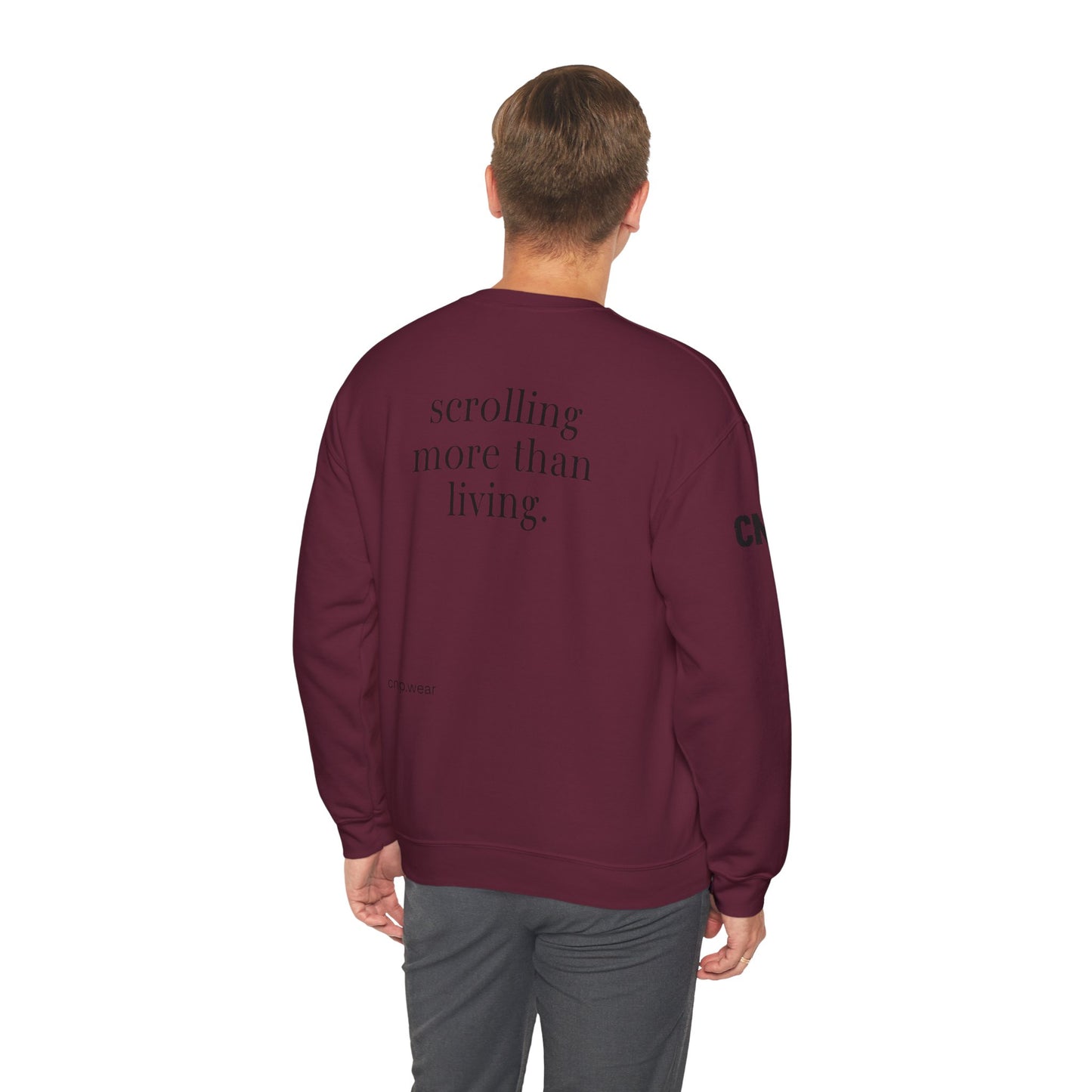 Scrolling more than living sweatshirt